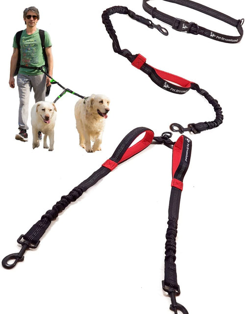 Load image into Gallery viewer, Exquisite Double Dog Leash for Large Dogs | Hands Free Dog Leash 2 Dogs | Waist Dog Leash for Large Dogs | Two Dog Leash for Large Dogs | Leash for Big Dogs | Hands Free Running Dog Leash
