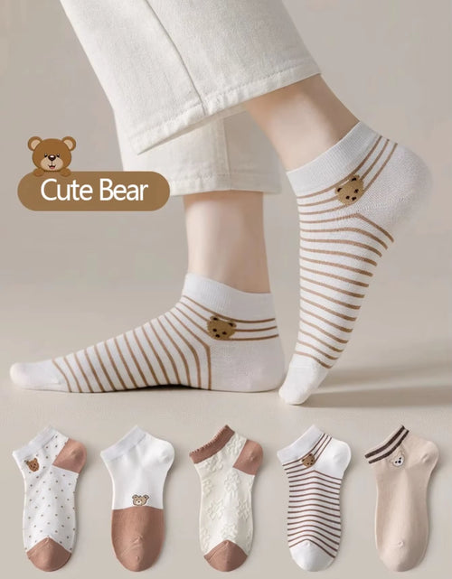 Load image into Gallery viewer, 5 Pairs Womens Socks Lovely Cow Pattern Short Socks Creative Printing Socks Ankle Sock
